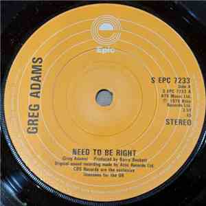 Greg Adams - Need To Be Right download flac