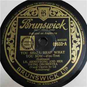 Lil Armstrong And Her Swing Orchestra - You Shall Reap What You Sow / Oriental Swing download flac