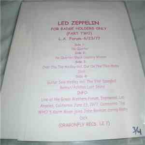 Led Zeppelin - For Badge Holders Only (Part 2) FLAC album