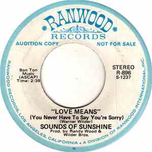 Sounds Of Sunshine - Love Means (You Never Have To Say You're Sorry) download flac