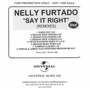 Nelly Furtado - Say It Right (Remixes) download flac
