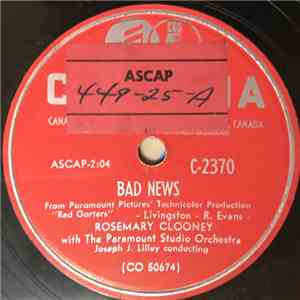 Guy Mitchell / Rosemary Clooney With The Paramount Studio Orchestra - A Dime And A Dollar / Bad News download flac