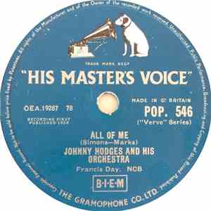 Johnny Hodges And His Orchestra - All Of Me / On The Sunny Side Of The Street download flac