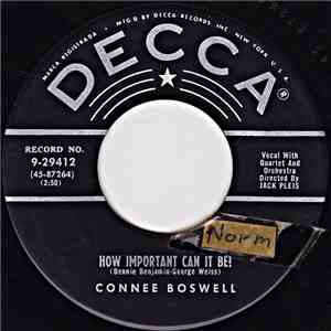 Connie Boswell - How Important Can It Be! / Fill My Heart With Happiness download flac