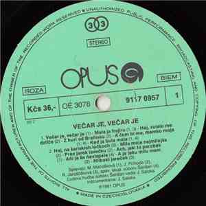 Ľudová Hudba Šarišan, Mária Mačošková, Jozef Príhoda, Regina Jaroščáková - Večar Je, Večar Je FLAC album