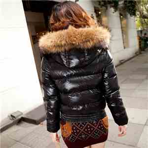 Opaque  - Short Black Down Jacket With Fur Collar download flac