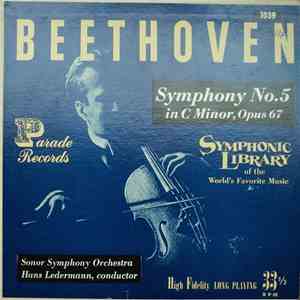 Beethoven, The Sonor Symphony Orchestra, Hans Ledermann - Symphony No.5 In C Minor, Opus 67 download flac