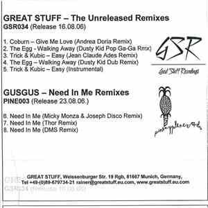 Various / GusGus - The Unreleased Remixes / Need In Me Remixes download flac