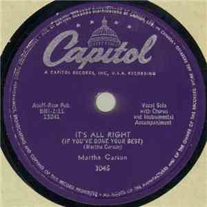Martha Carson - It's All Right (If You've Done Your Best) / Counting My Blessings download flac