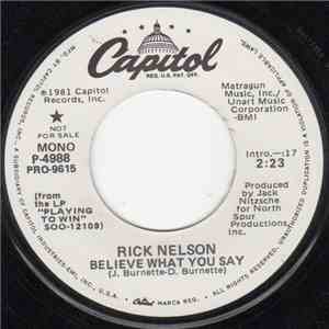 Ricky Nelson  - Believe What You Say download flac