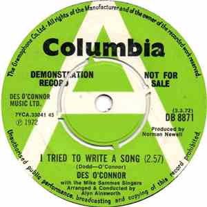 Des O'Connor - I Tried To Write A Song download flac