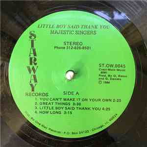 Majestic Singers - Little Boy Said Thank You download flac