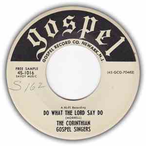 Corinthian Gospel Singers - Do What The Lord Say Do / Tis So Sweet download flac