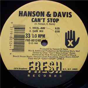 Hanson & Davis - Can't Stop download flac