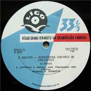 E. Balsys - Koncertas Smuikui Ir Orkestrui (A Minor) download flac